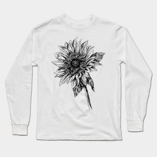 Sunflower Drawing Long Sleeve T-Shirt